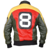 8 Ball Men's Pointed Multicolor Bomber Style Synthetic Leather Jacket