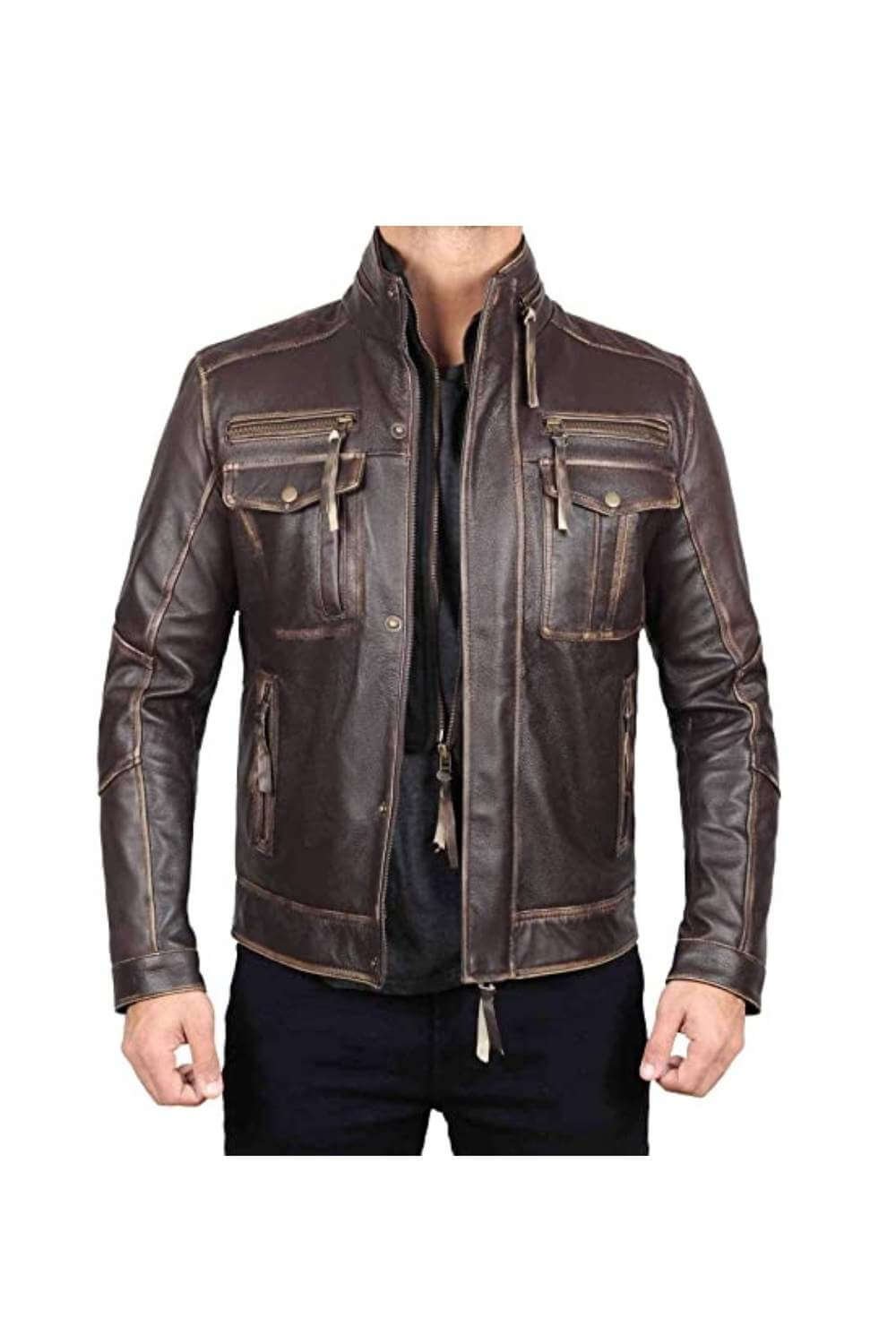 George Brown Biker Leather Jacket