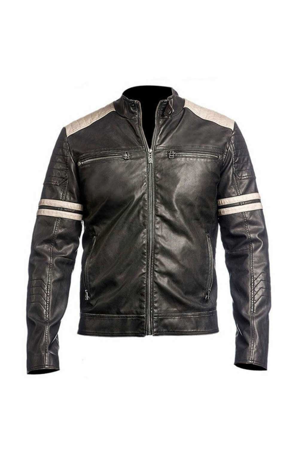 Head Hunter Black Biker Leather Jacket