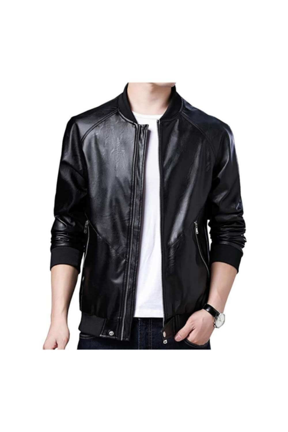 Hog Black Biker Leather Jacket