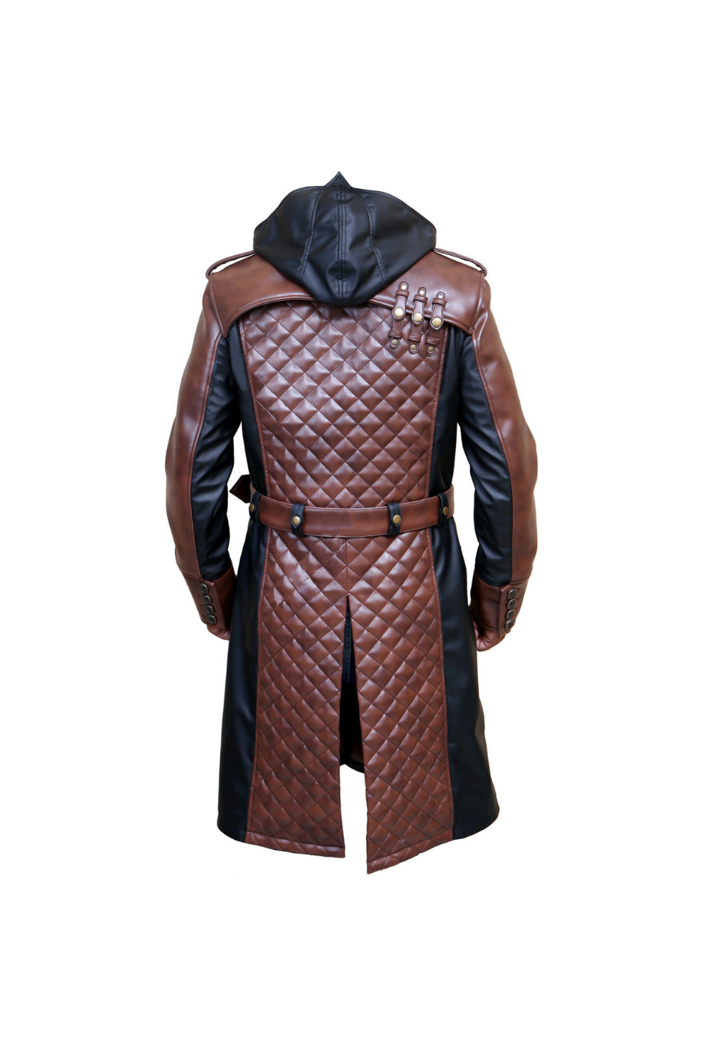 Assassins Creed's Jacob Frye Black and Brown Leather Coat