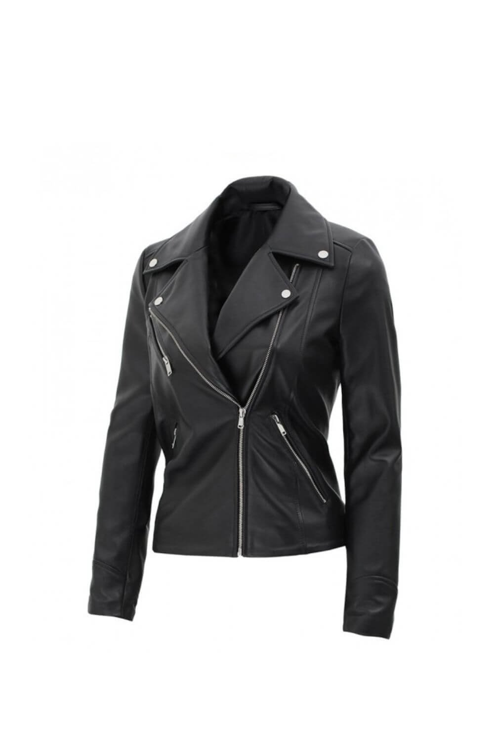 Mystic Black Leather Biker Jacket