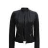 Sophia Black Leather Biker Jacket