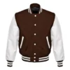 White and Brown Varsity Jacket