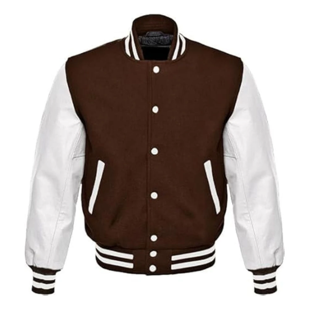 White and Brown Varsity Jacket